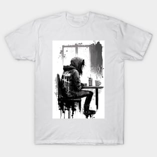 Dejected Man In a Coffee Shop T-Shirt